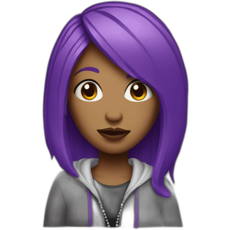 Rapper woman with purple hair emoji