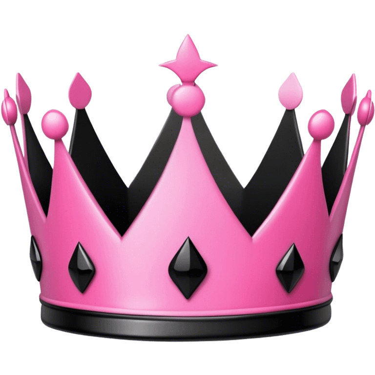 Pink and black crown emoji