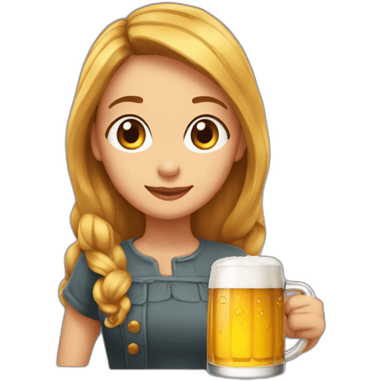 Lucie lucas avec une bière emoji