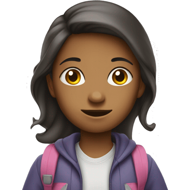 A girl walking to school  emoji