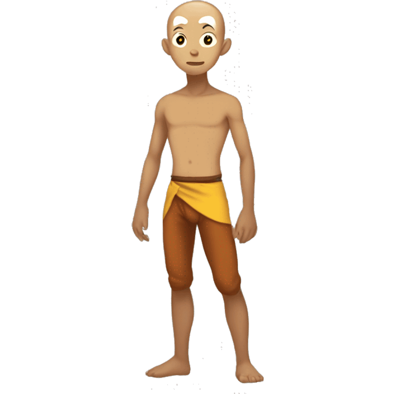 Aang no shirt full body wearing spandex emoji