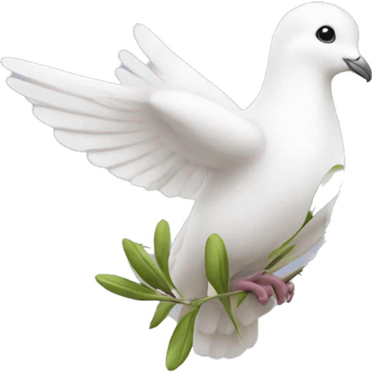 A white dove with an olive branch emoji