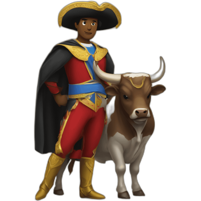 Matador and a bull emoji