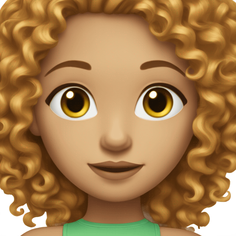 lightskin girl with honey brown curly hair wit green eyes with lashes emoji