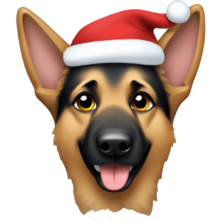 German shepherd Christmas  emoji