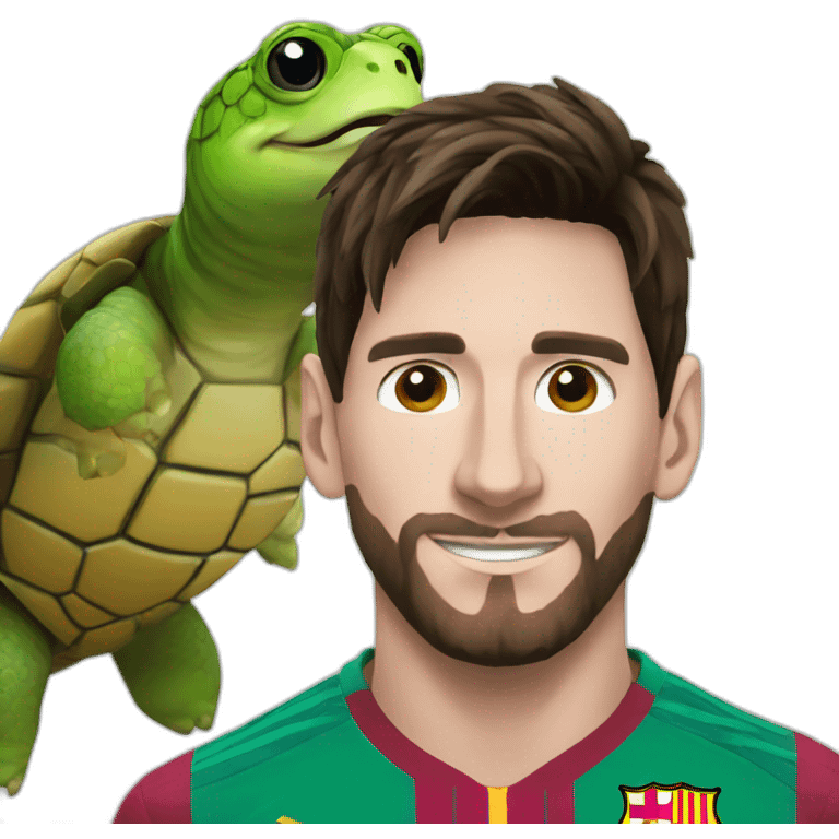 messi with a turtle cosplay emoji