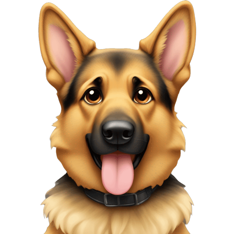 German Shepherd with floppy ears and fluffy fur emoji