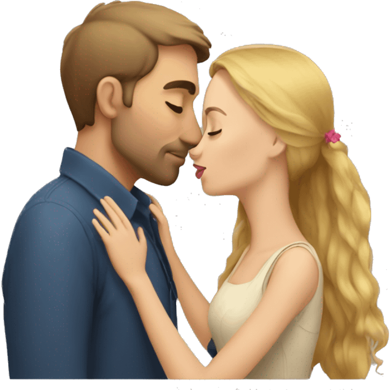 English man kissing Russian girl  emoji