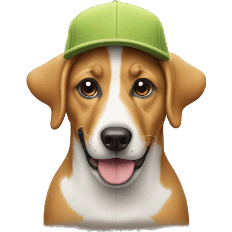 Apple Dog emoji in five-panel hat emoji