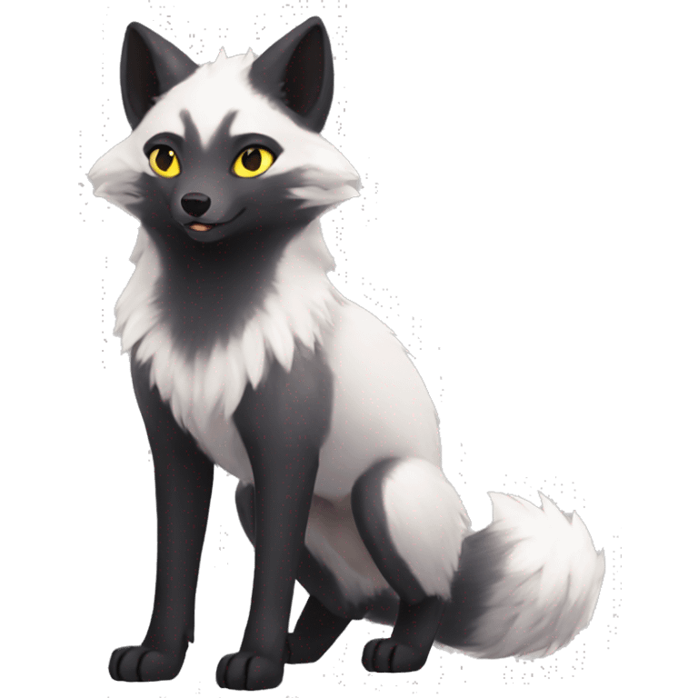 Arctic-Fox-Umbreon-Anubis-Silver-Fox-hybrid full body emoji