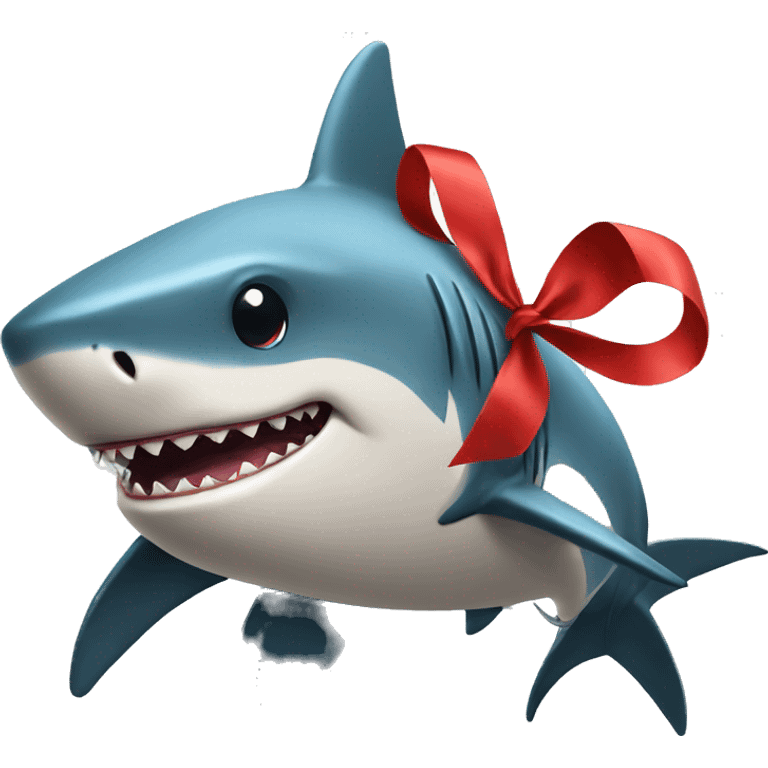 a shark with a ribbon emoji