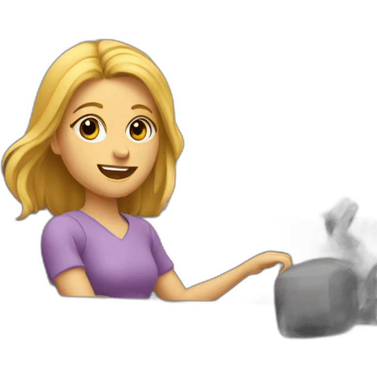 Fille dans un voiture mauve emoji