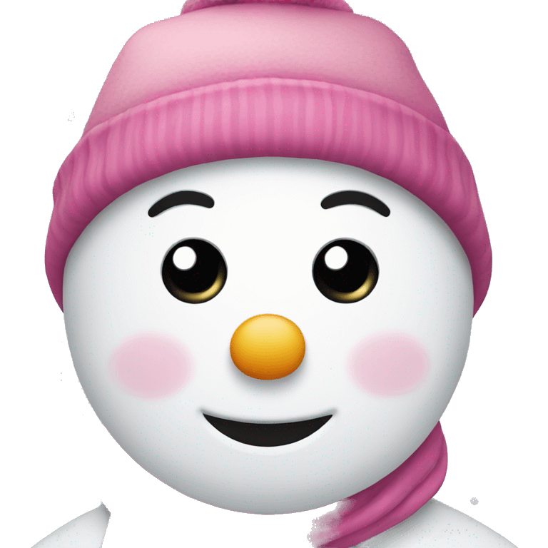 Pink snowman emoji