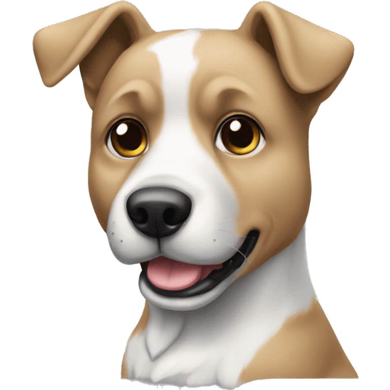 emoji de whatsapp de un perro blanco y negro en 2d emoji