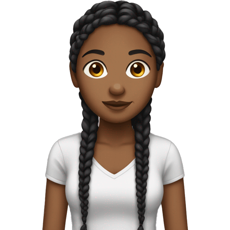 brown skinned girl with black braids emoji