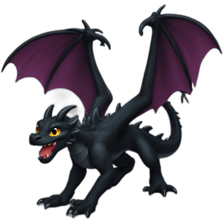 Dragon avec une panthère noire emoji