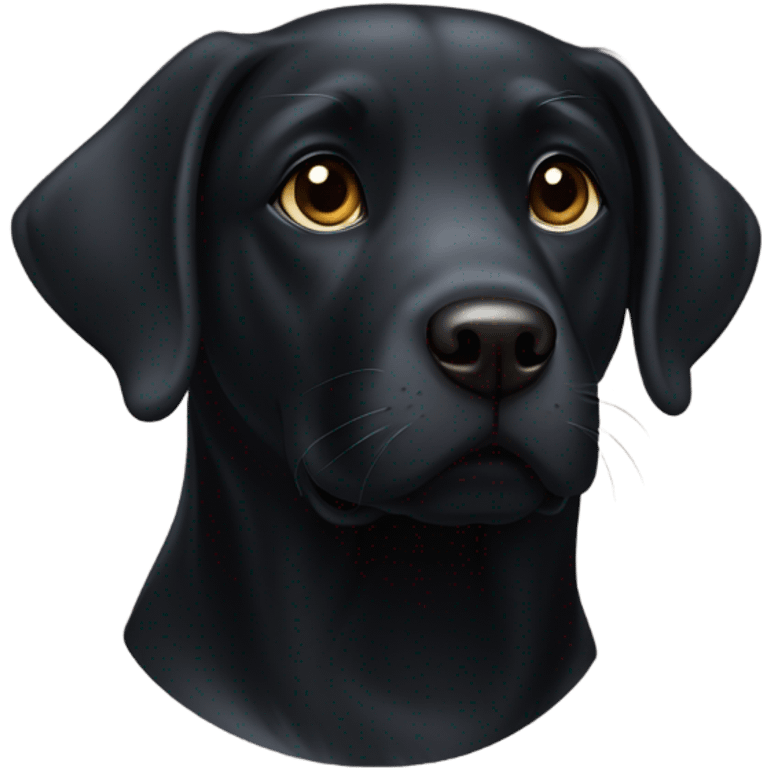 fat black labrador  emoji