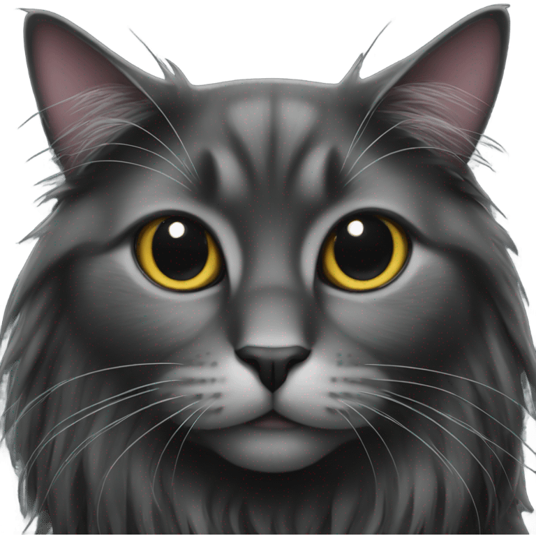 long haired black cat emoji