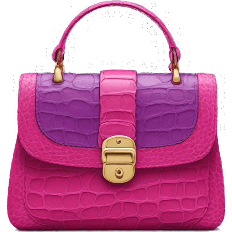 Hot pink and violet Brahmin bag emoji