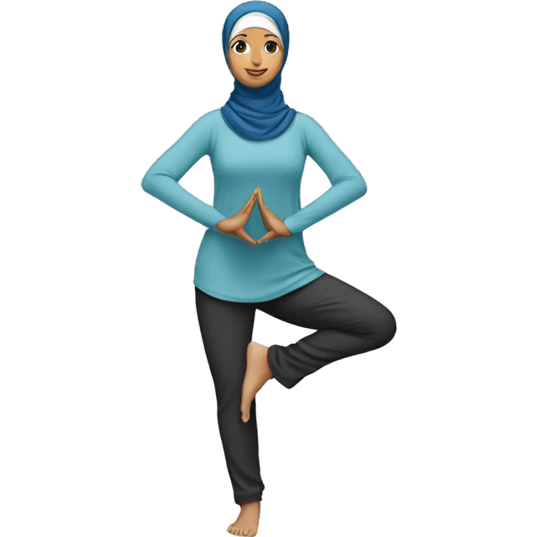 Hijabi-woman-doing-yoga-tree-pose emoji