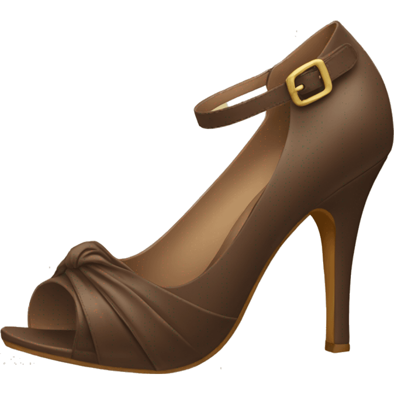 Elegant brown heels with emoji