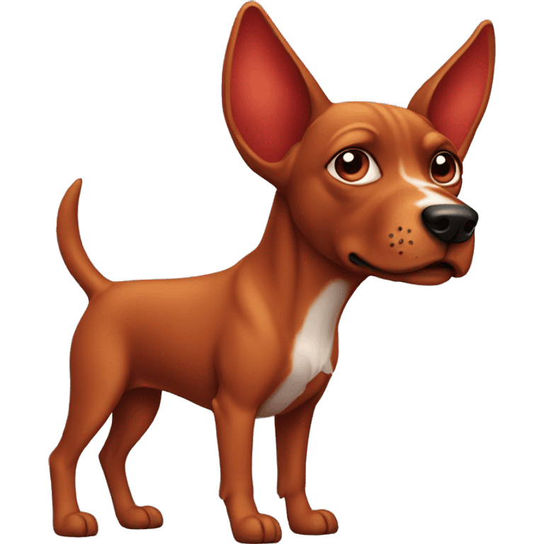 solid red dog with pointed ears emoji