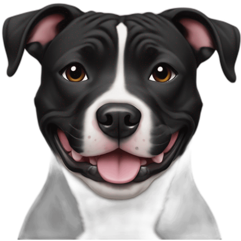 happy staffordshire bull terrier black emoji