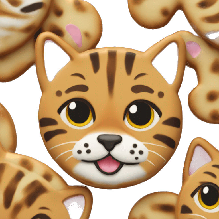 Bengal cat cookies emoji