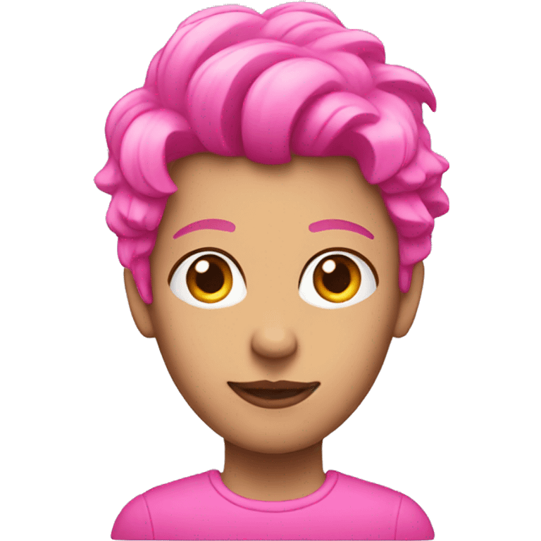 Human with pink heir emoji