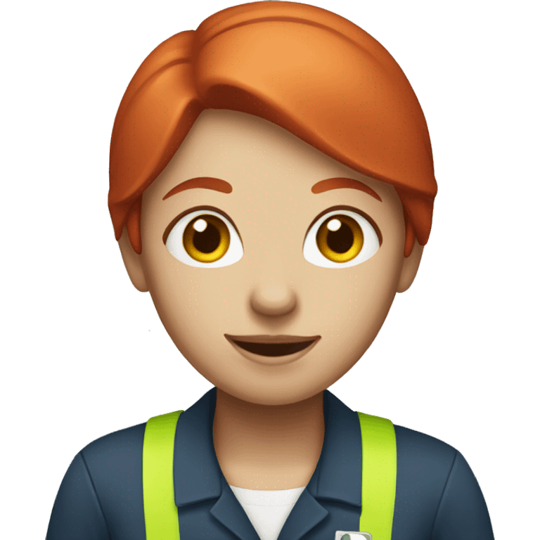 A female delivery employee with red hair emoji