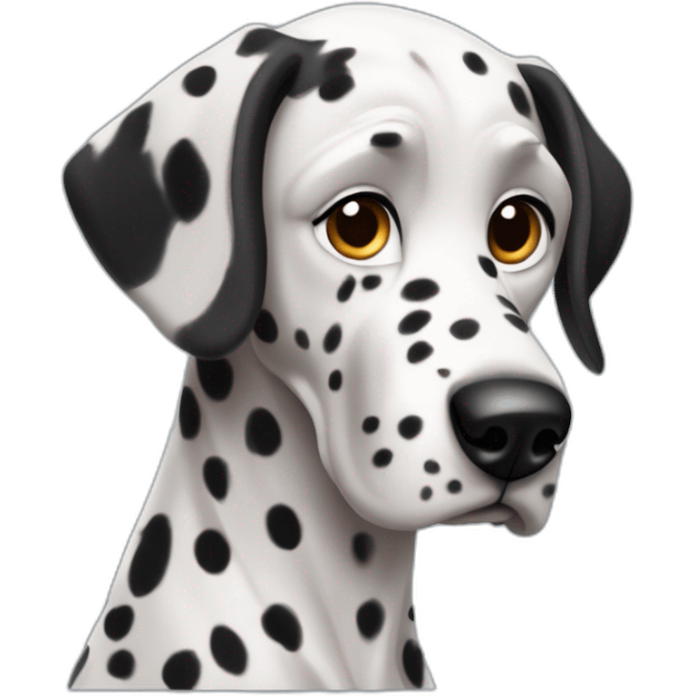 Chien race dalmatien, belle femelle en style Pixar emoji