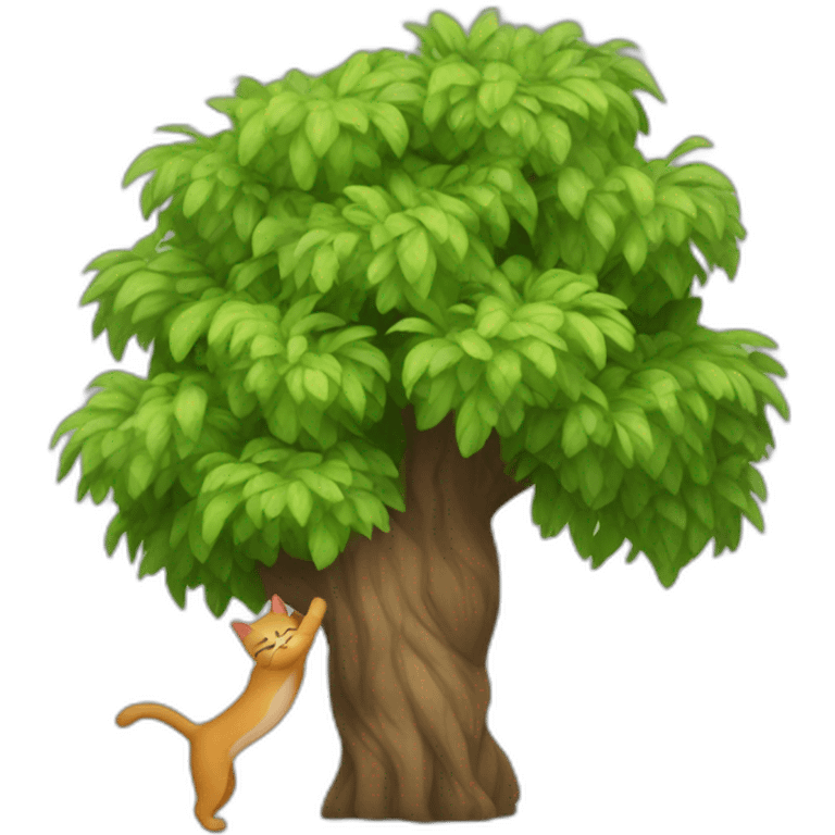 gato saltando arbol emoji