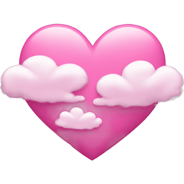 Pink heart with clouds around it  emoji