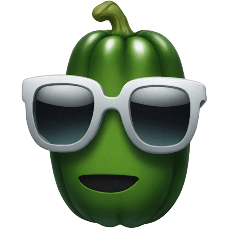 A pickle wearing sunglasses emoji