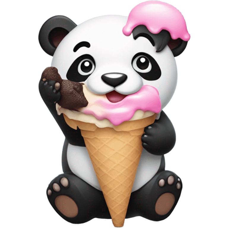 Panda eating ice cream emoji