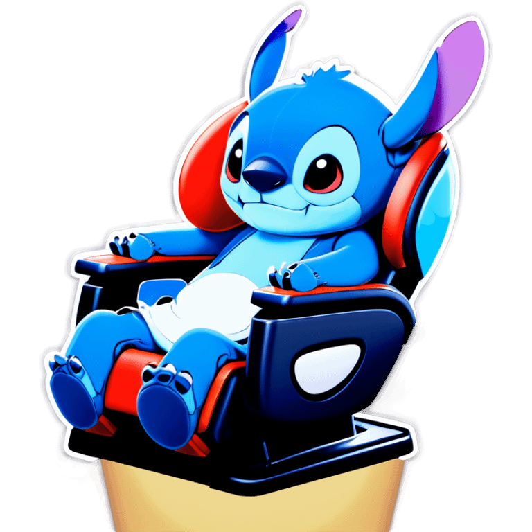 Stitch stand in a massage chair  emoji