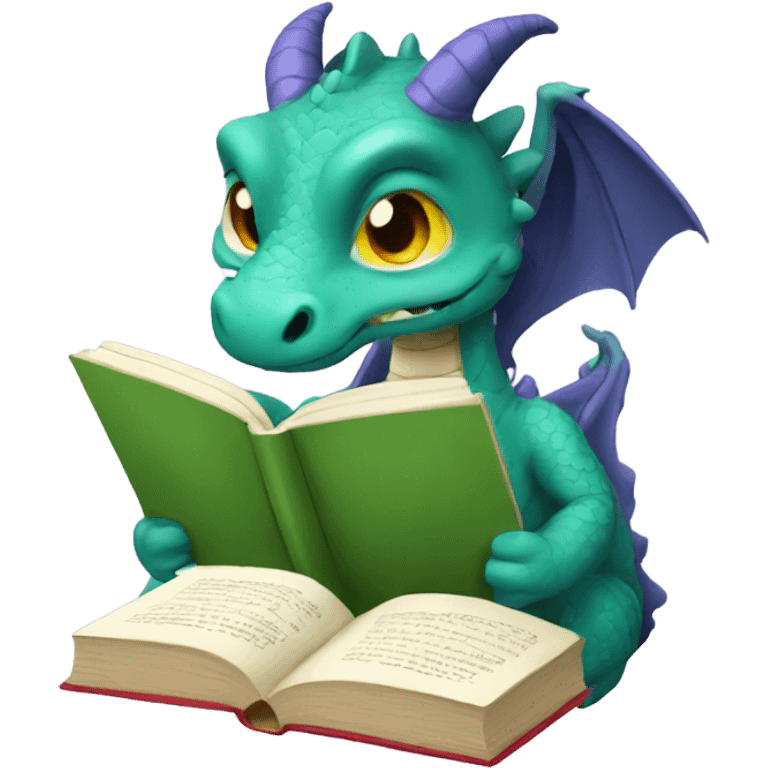 Dragon reading book emoji