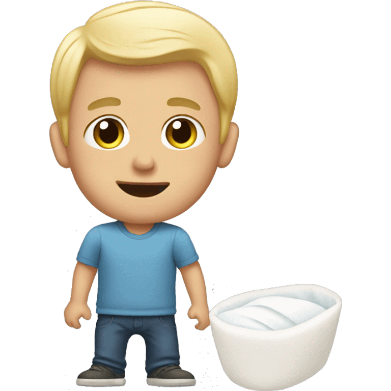 blonde dad changes diaper emoji