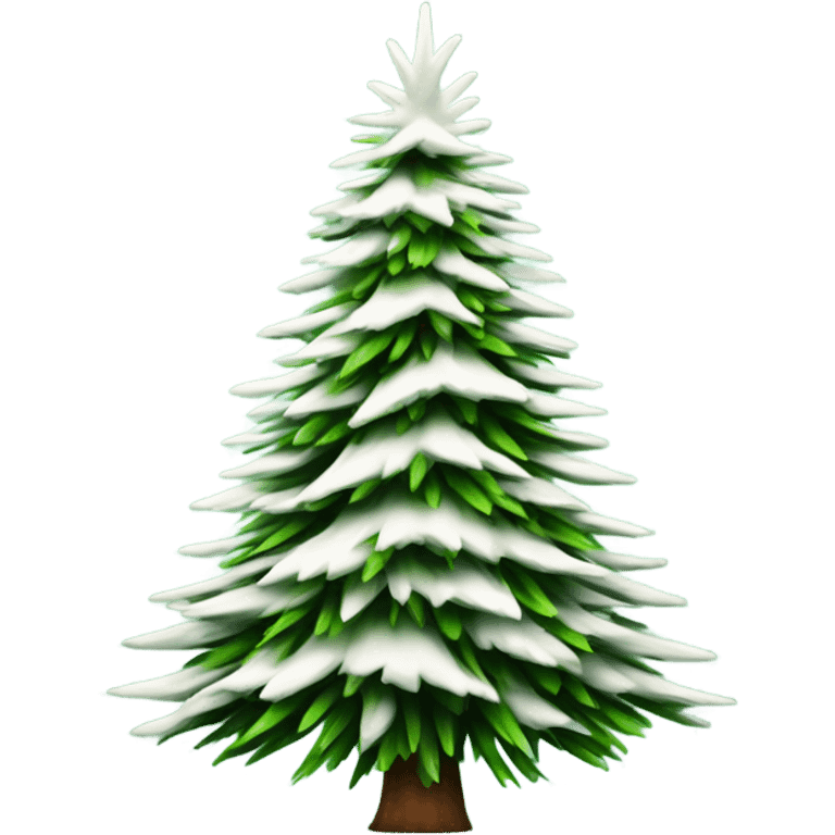  actual white fir christmas tree isolated.  emoji