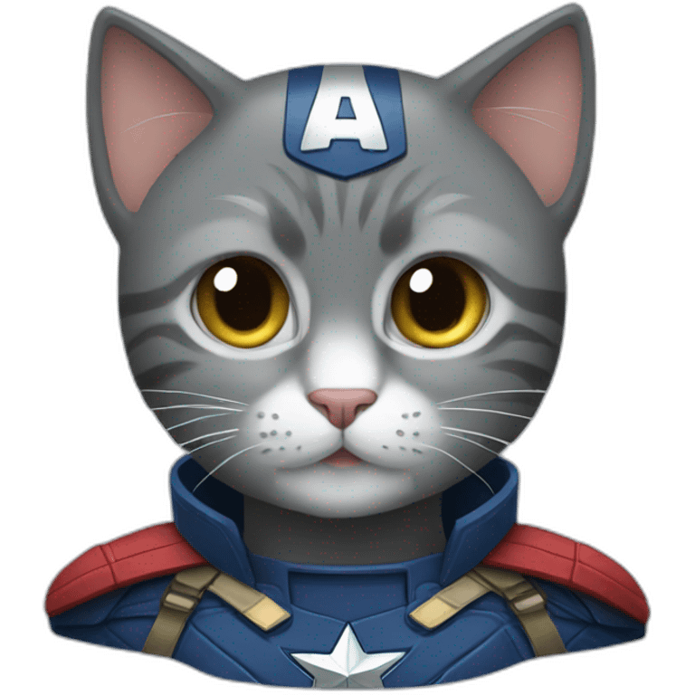 a grey cat as captain america emoji