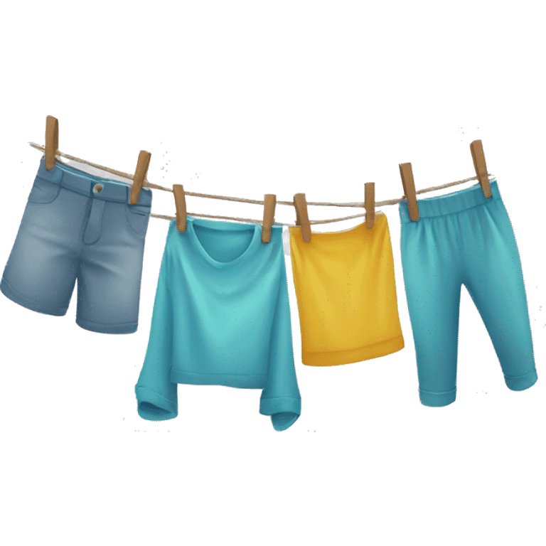 Washing line with wet clothes  emoji