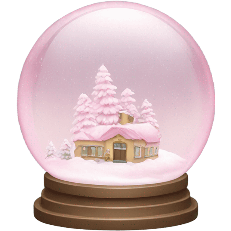 Pastel pink snow globe emoji