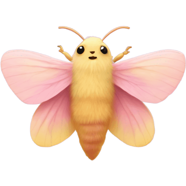 Fluffy pretty Rosy maple moth emoji