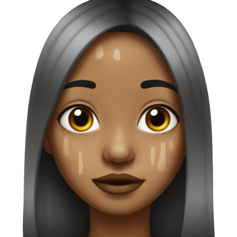 girl with vitiligo covering her face  emoji