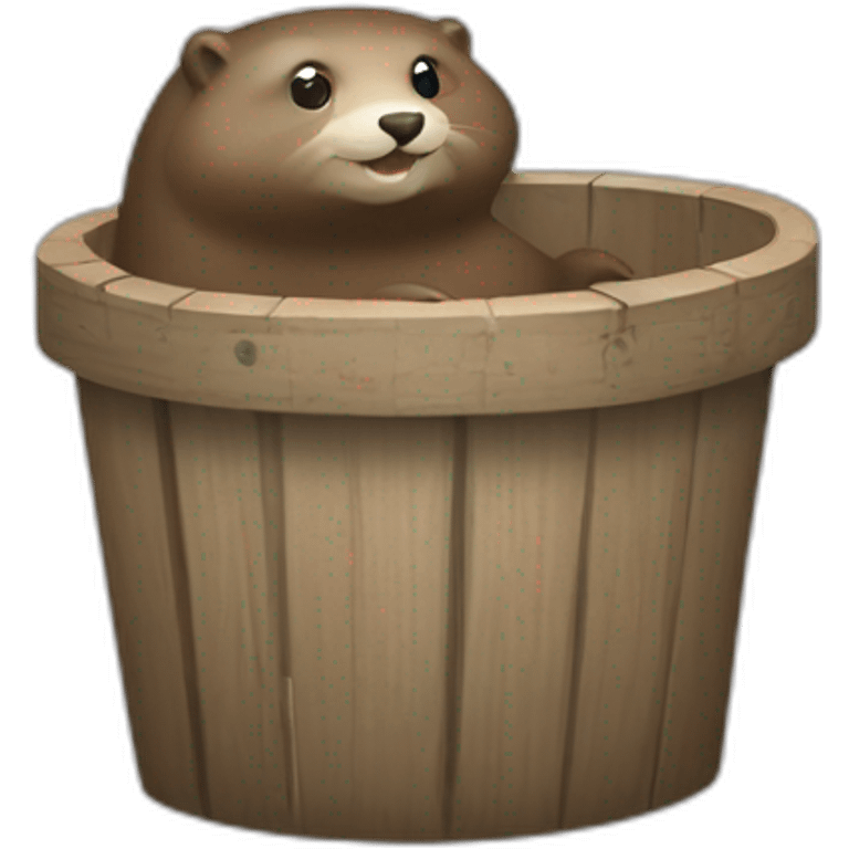 Une loutre qui trébuche sur une poubelle emoji