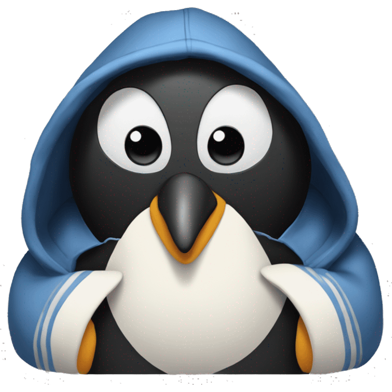 Pinguin wearing a hoody emoji