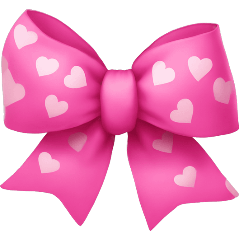 Pink bow with hearts emoji