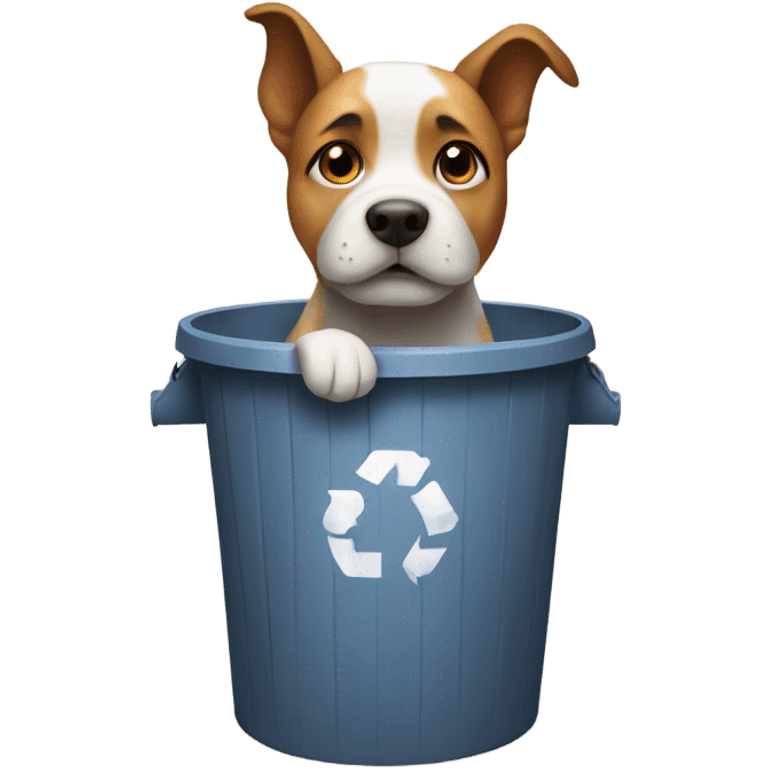 Dog in a dustbin  emoji