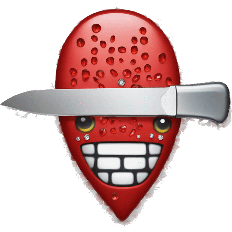 one red knife with rhinestones everywhere  emoji