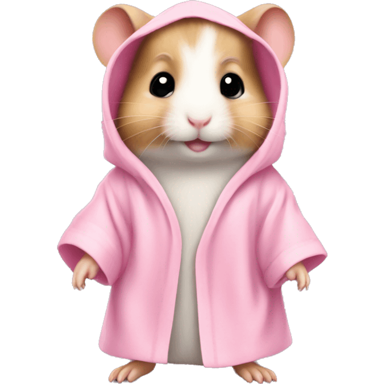 baby hamster in light pink robe full body emoji